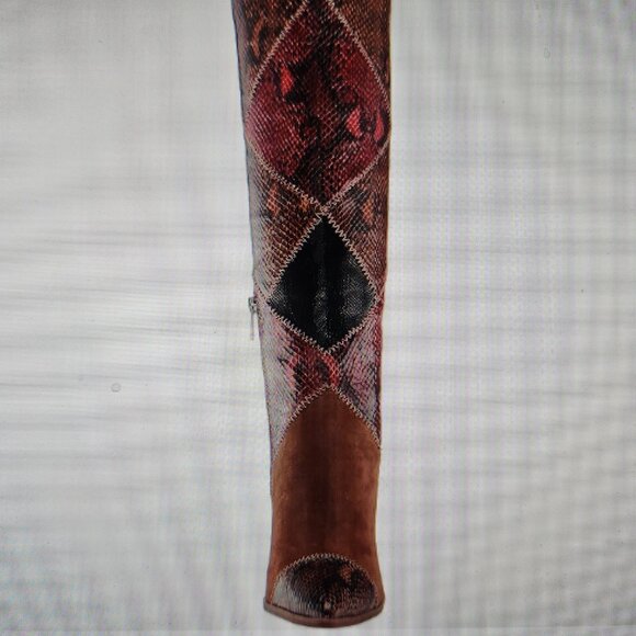 Jessica Simpson Snake Patchwork Henlee Tall Wedge Boots. Size 5. NWOT - Picture 2 of 12